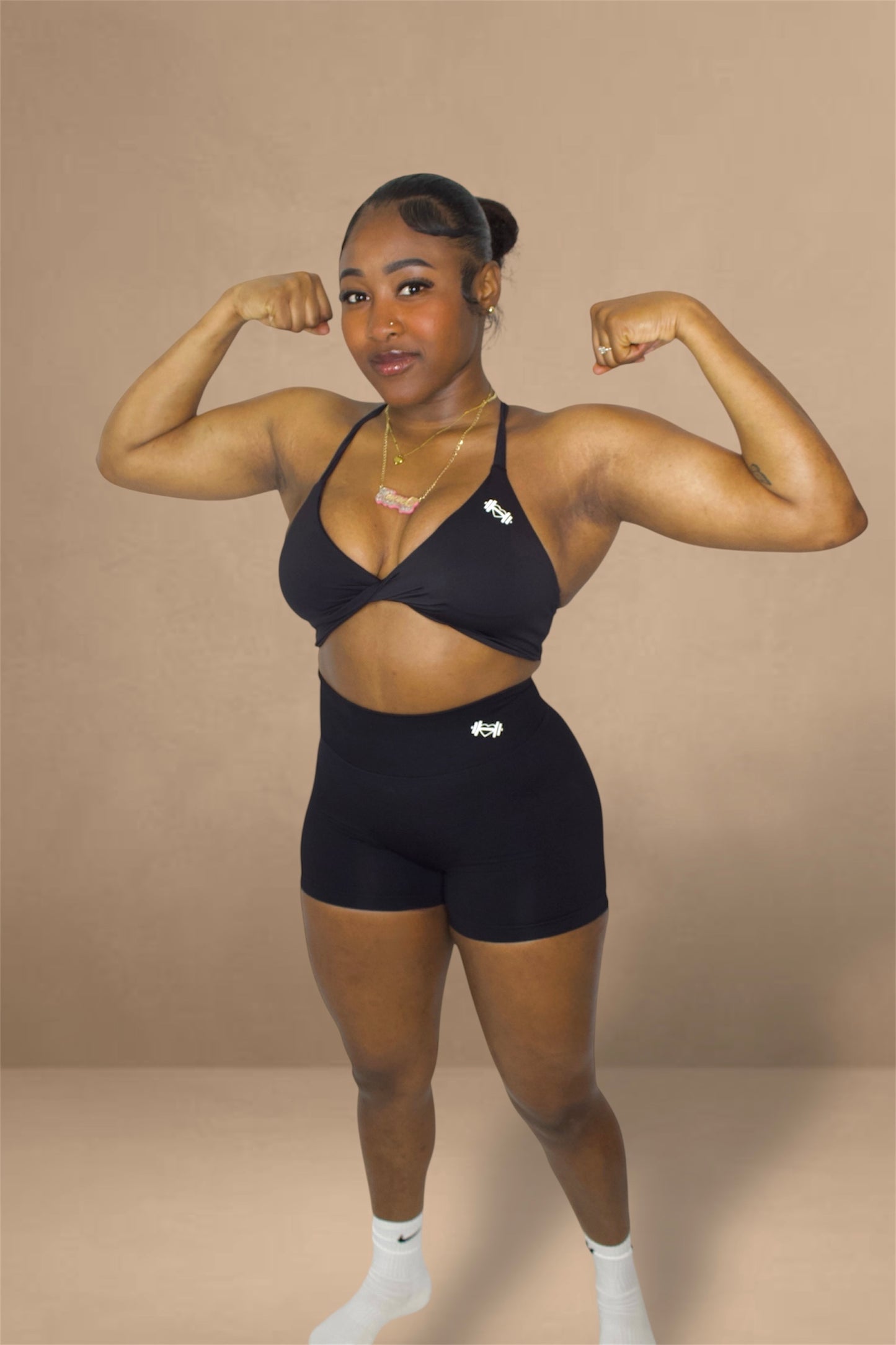 Lumifit Criss-Cross Back Gym Seamless Set – Black