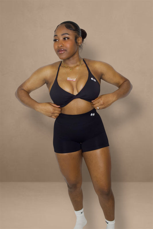 Lumifit Criss-Cross Back Gym Seamless Set – Black